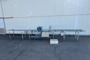 Visser PSL2 Granette tray seeding machine with supply conveyor and discharge roller conveyor