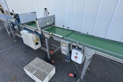 Visser PSL2 Granette tray seeding machine with supply conveyor and discharge roller conveyor