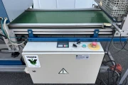 Visser PSL2 Granette tray seeding machine with supply conveyor and discharge roller conveyor