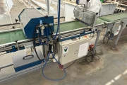 Visser PSL2 Granette tray seeding machine with supply conveyor and discharge roller conveyor