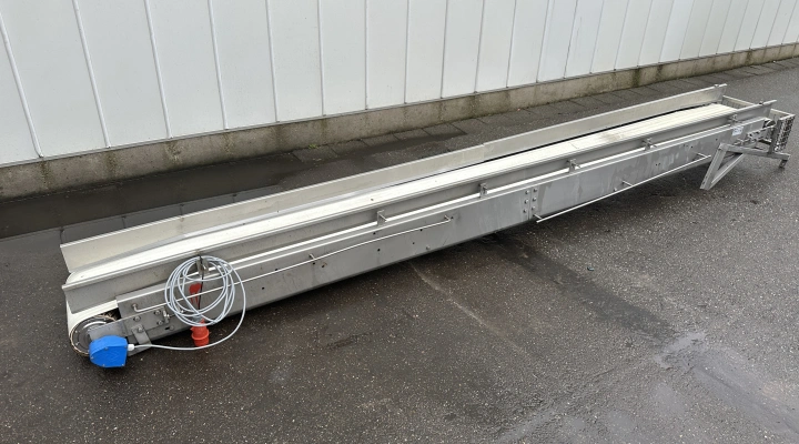 vlakke transportband RVS 440 x 40 cm