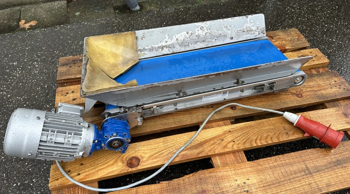 vlakke transportband RVS, 75x25 cm