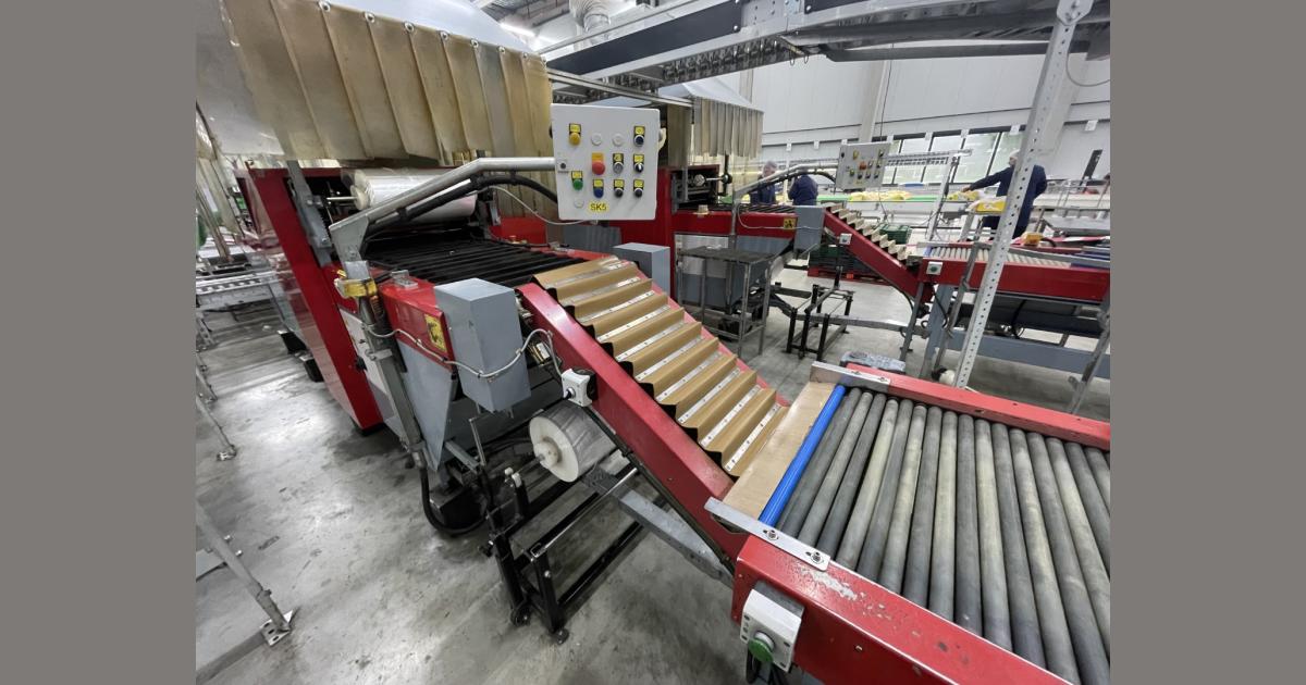 Aweta SK1 cucumber wrapping machine • Duijndam Machines