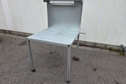 Work table aluminium frame, with a galvanised worktop 100 x 95 cm