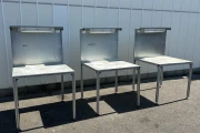 Work table aluminium frame, with a galvanised worktop 100 x 95 cm