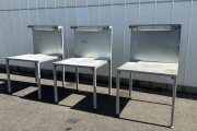 Work table aluminium frame, with a galvanised worktop 100 x 95 cm