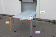 Work table aluminium frame, with a galvanised worktop 100 x 95 cm