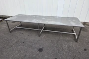 Work table stainless steel, 395 x 100 cm