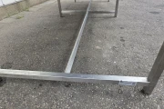 Work table stainless steel, 395 x 100 cm