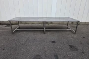 Work table stainless steel, 395 x 100 cm