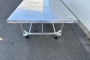 Work table Stainless steel top 300 x 120 cm with aluminium frame