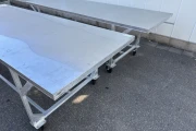 Work table Stainless steel top 300 x 120 cm with aluminium frame