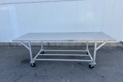 Work table Stainless steel top 300 x 120 cm with aluminium frame